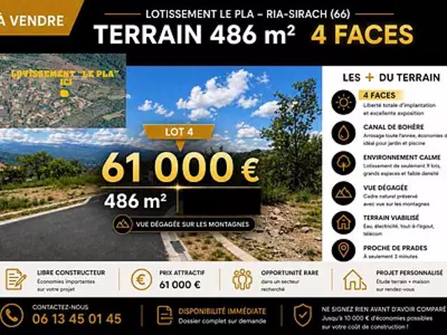 Terrain vente à Prades, Ria-sirach