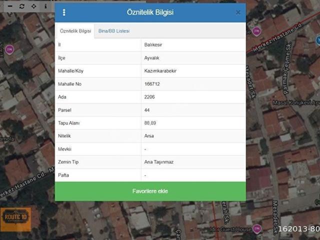 Ayvalik, Balikesir içerisinde satılık Arsa