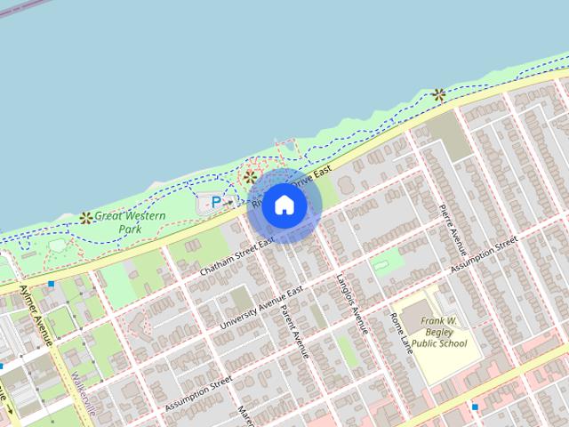 Apartment for rent in Walkerville, Windsor