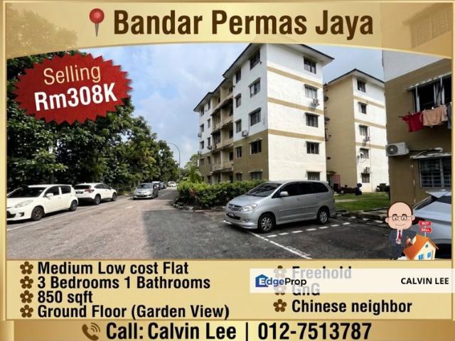 Flat for sale in Pangsapuri Permas Jaya, Plentong
