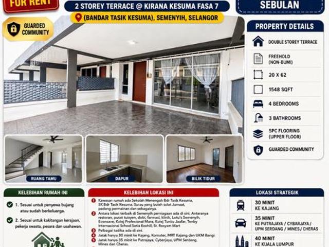 Terraced House for rent in Kajang, Langat