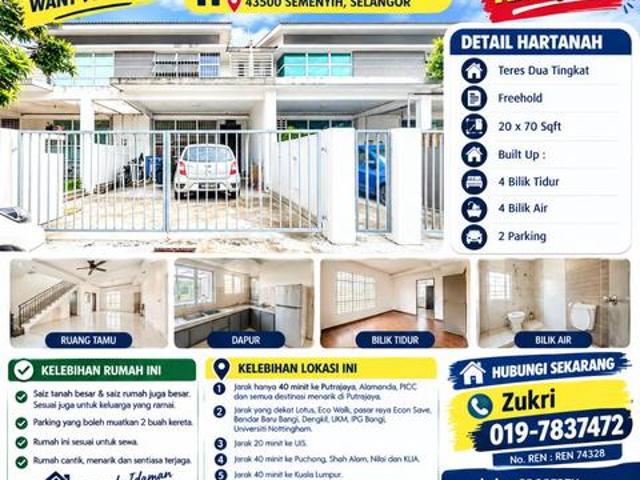 Terraced House for rent in Kajang, Langat