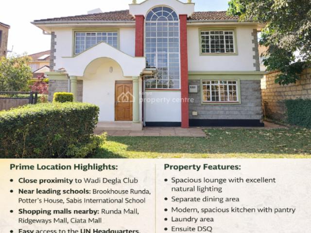Townhouse for rent in Runda, Nairobi