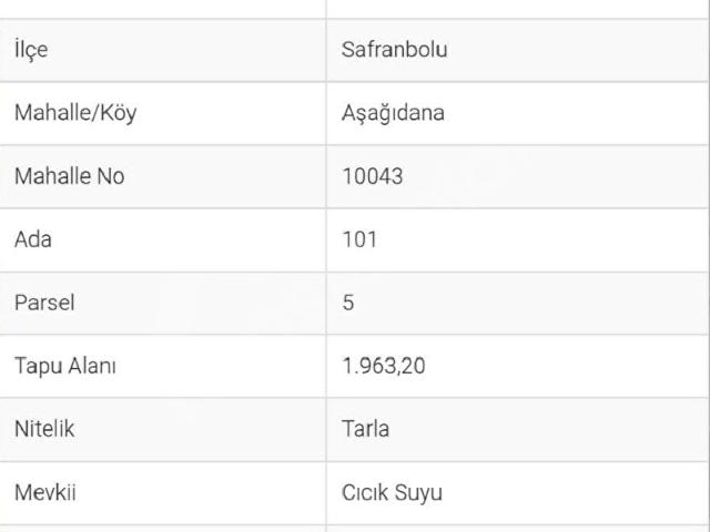 Safranbolu, Karabük içerisinde satılık Arsa