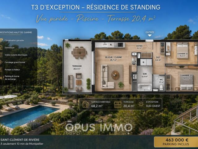Appartement vente à Lodève, Saint-clément-de-rivière