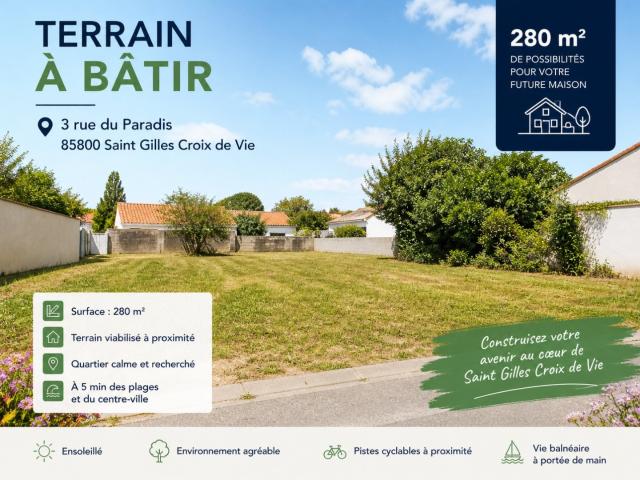 Terrain vente à Les Sables-d'Olonne, Saint-gilles-croix-de-vie