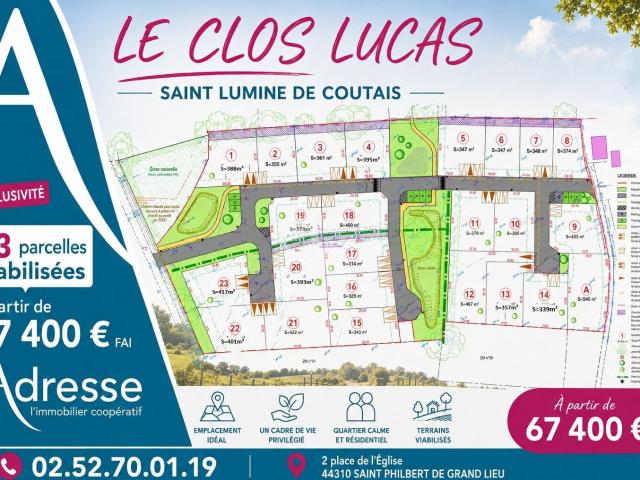 Terrain vente à Nantes, Saint-lumine-de-coutais