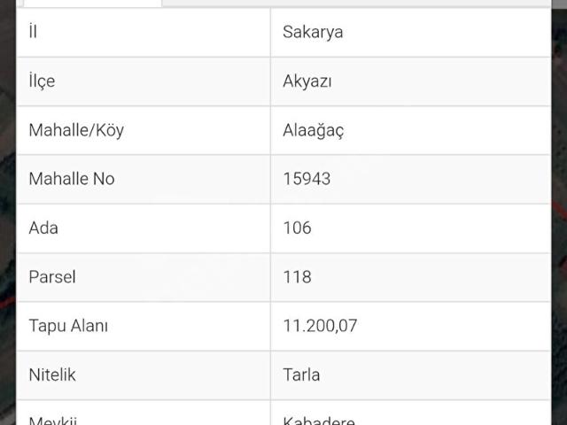 Akyazi, Sakarya içerisinde satılık Arsa