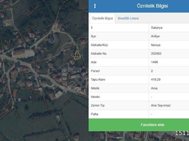 Arifiye, Sakarya içerisinde satılık Arsa