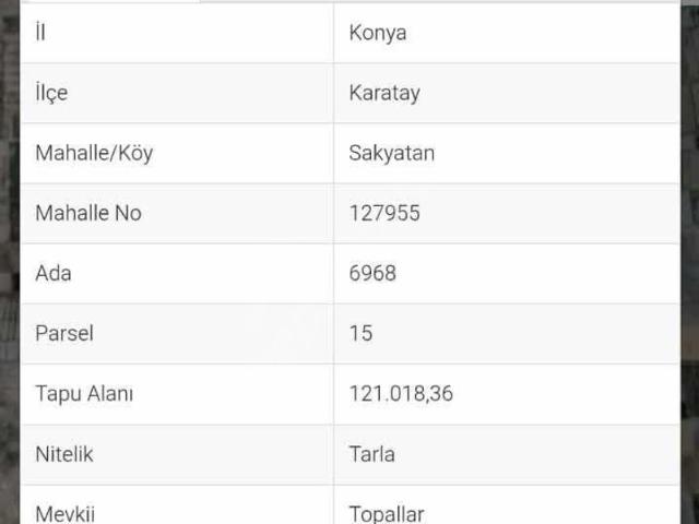 Karakaya Mahallesi, Karatay içerisinde satılık Arsa