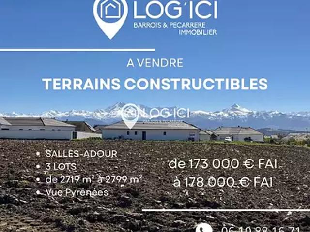 Terrain vente à Tarbes, Salles-adour