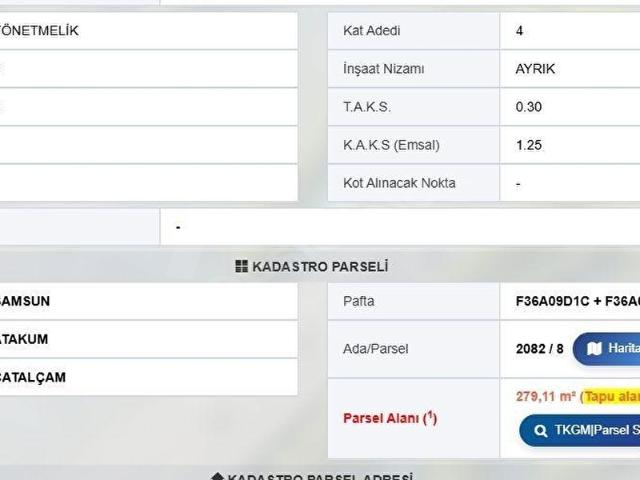 Atakum, Samsun içerisinde satılık Arsa
