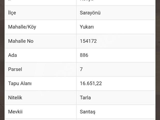 Sarayönü, Konya içerisinde satılık Arsa