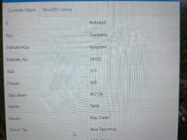 Sarpdere, Demirköy içerisinde satılık Arsa