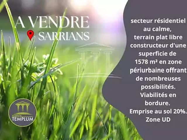 Terrain vente à Carpentras, Sarrians