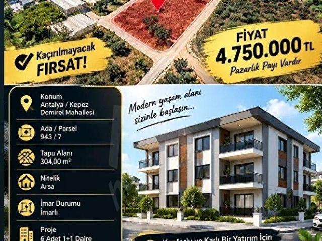 Kepez, Antalya içerisinde satılık Arsa