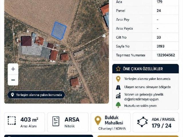Cihanbeyli, Konya içerisinde satılık Arsa