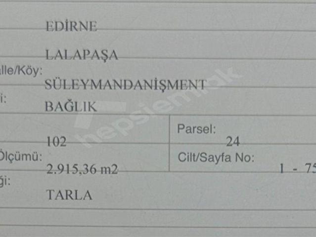 Taşlımüsellim, Lalapaşa içerisinde satılık Arsa