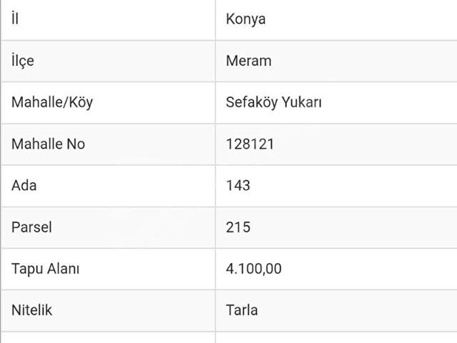 Sağlık, Meram içerisinde satılık Arsa