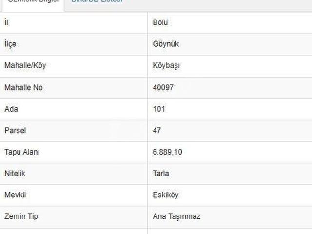 Göynük, Bolu içerisinde satılık Arsa