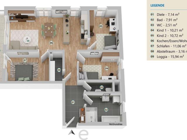 Apartment kaufen in Schleißheim, Bezirk Wels-Land