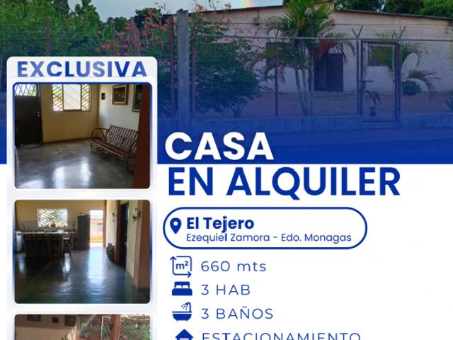 Casa en alquiler en Tejero, Monagas