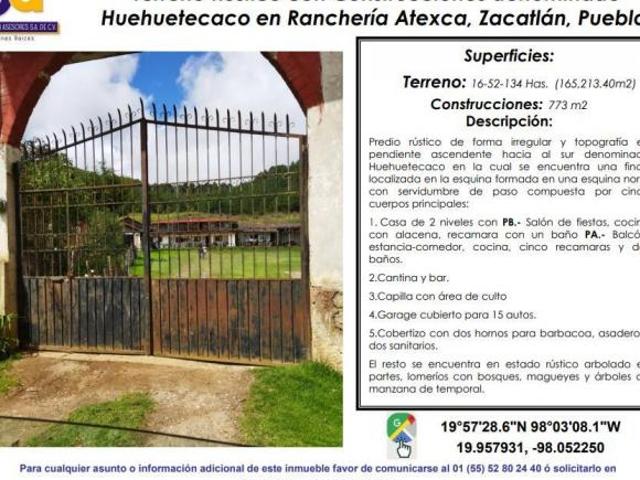 SE VENDE TERRENO RUSTICO CON CONSTRUCCION