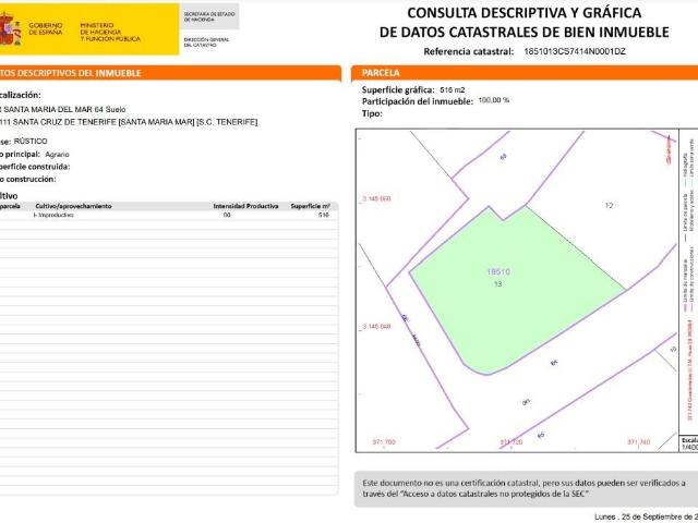 Terreno en venta en Santa Cruz De Tenerife, Canarias