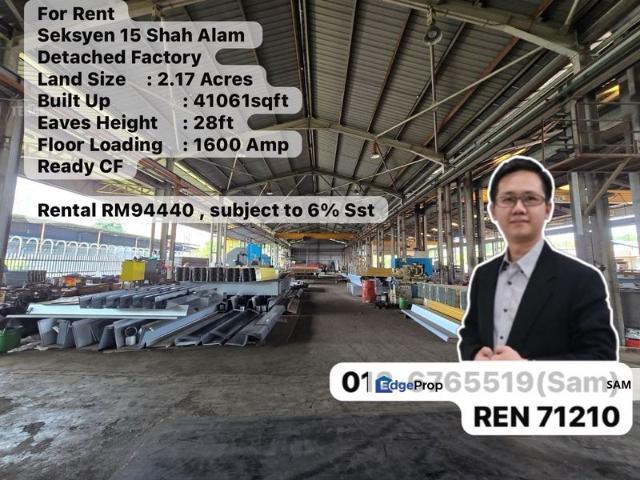 Warehouse for rent in Petaling, Alam Impian