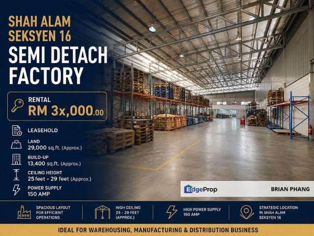 Warehouse for rent in Petaling, Alam Impian