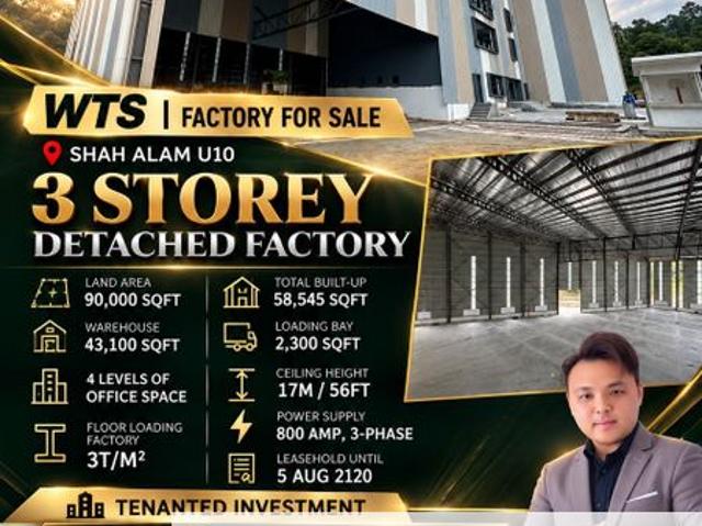 Warehouse for sale in Seksyen U10, Shah Alam