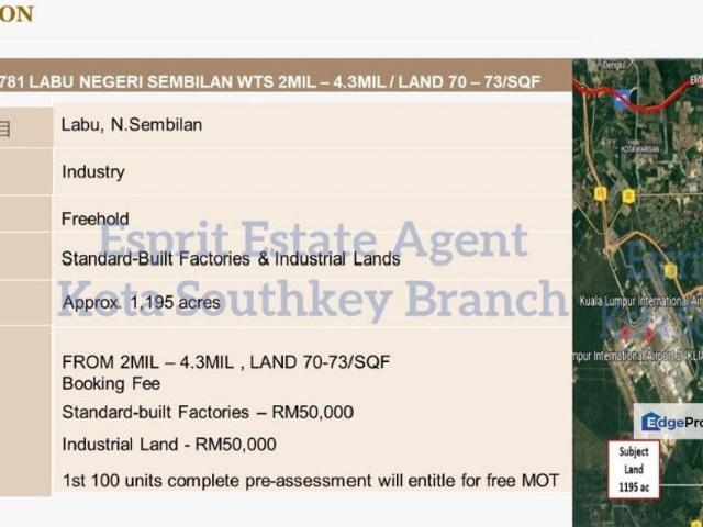 Warehouse for sale in Labu Jaya, Negeri Sembilan