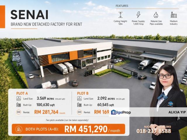 Warehouse for rent in Kulai, Johor
