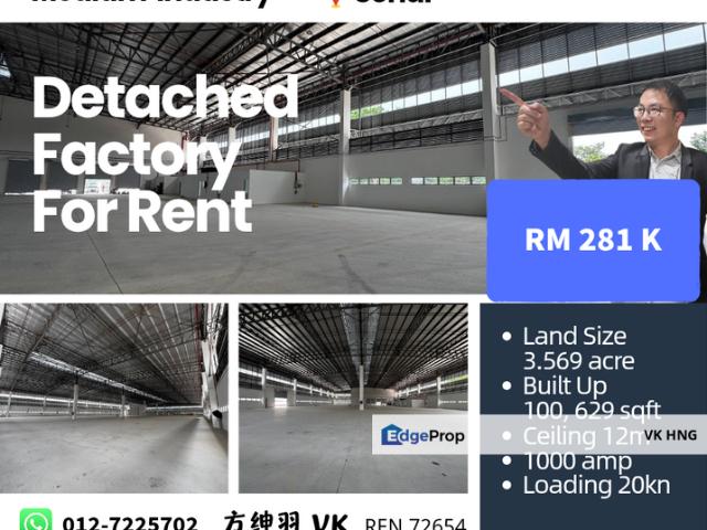 Warehouse for rent in Kulai, Johor