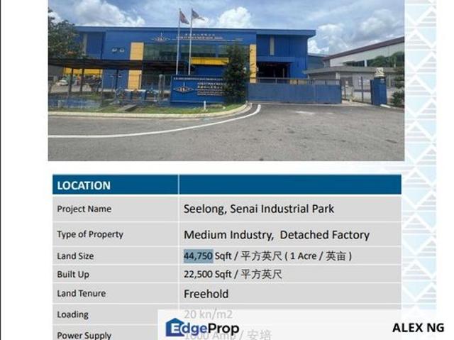 Warehouse for sale in Kulai, Johor