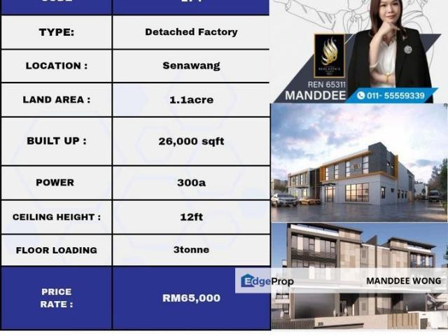 Warehouse for rent in Sendayan Village, Negeri Sembilan