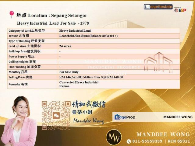 Warehouse for sale in Tanjong Sepat, Selangor