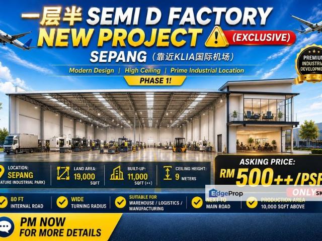 Warehouse for sale in Tanjong Sepat, Selangor