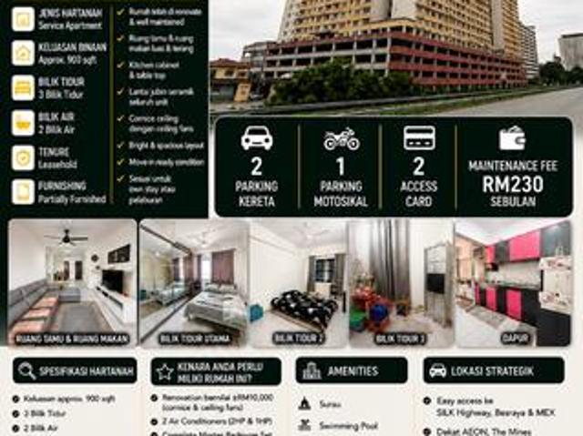 Serviced Residence for sale in Seri Kembangan, Majlis Bandaraya Subang Jaya