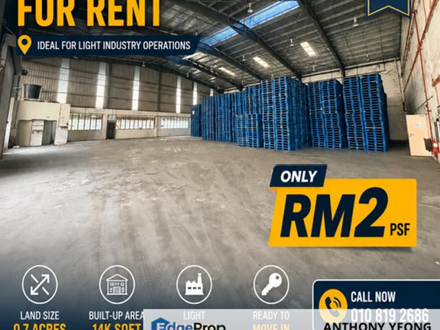 Warehouse for rent in Masai, Johor