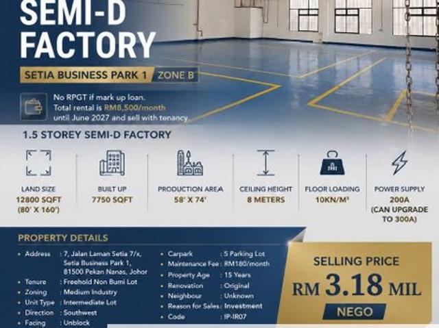 Warehouse for sale in Bukit Ledang, Johor