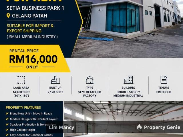 Warehouse for rent in Bukit Ledang, Johor