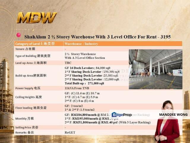 Warehouse for rent in Petaling, Alam Impian