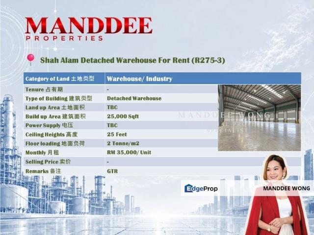Warehouse for rent in Seksyen 24, Shah Alam