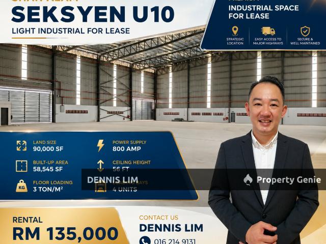 Warehouse for rent in Seksyen U10, Shah Alam