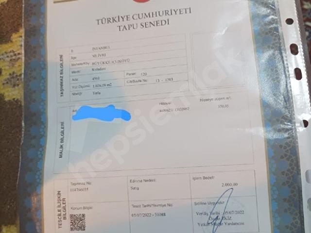 Küçük Kılıçlı Mahallesi, Silivri içerisinde satılık Arsa