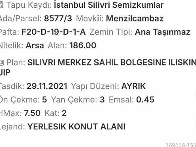 Silivri, İstanbul içerisinde satılık Arsa