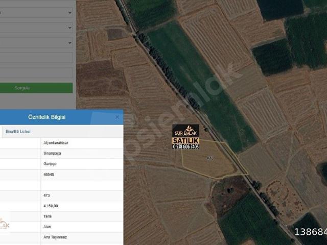 Garipçe, Sinanpaşa içerisinde satılık Arsa