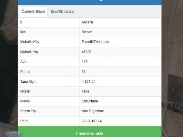 Türkobası, Sincan içerisinde satılık Arsa