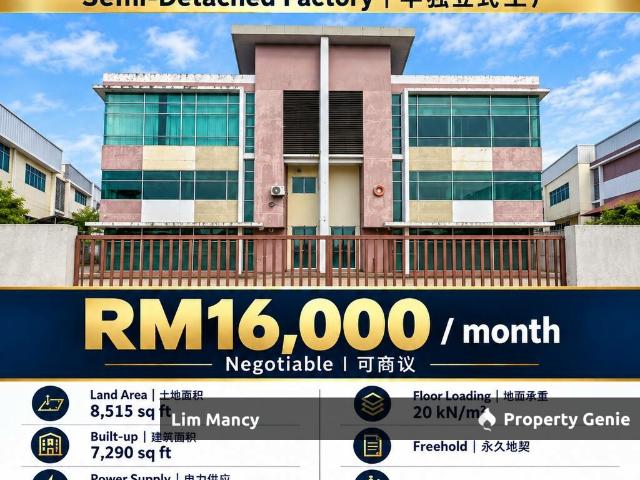 Warehouse for rent in Southern Industrial and Logistics Clusters, Iskandar Puteri